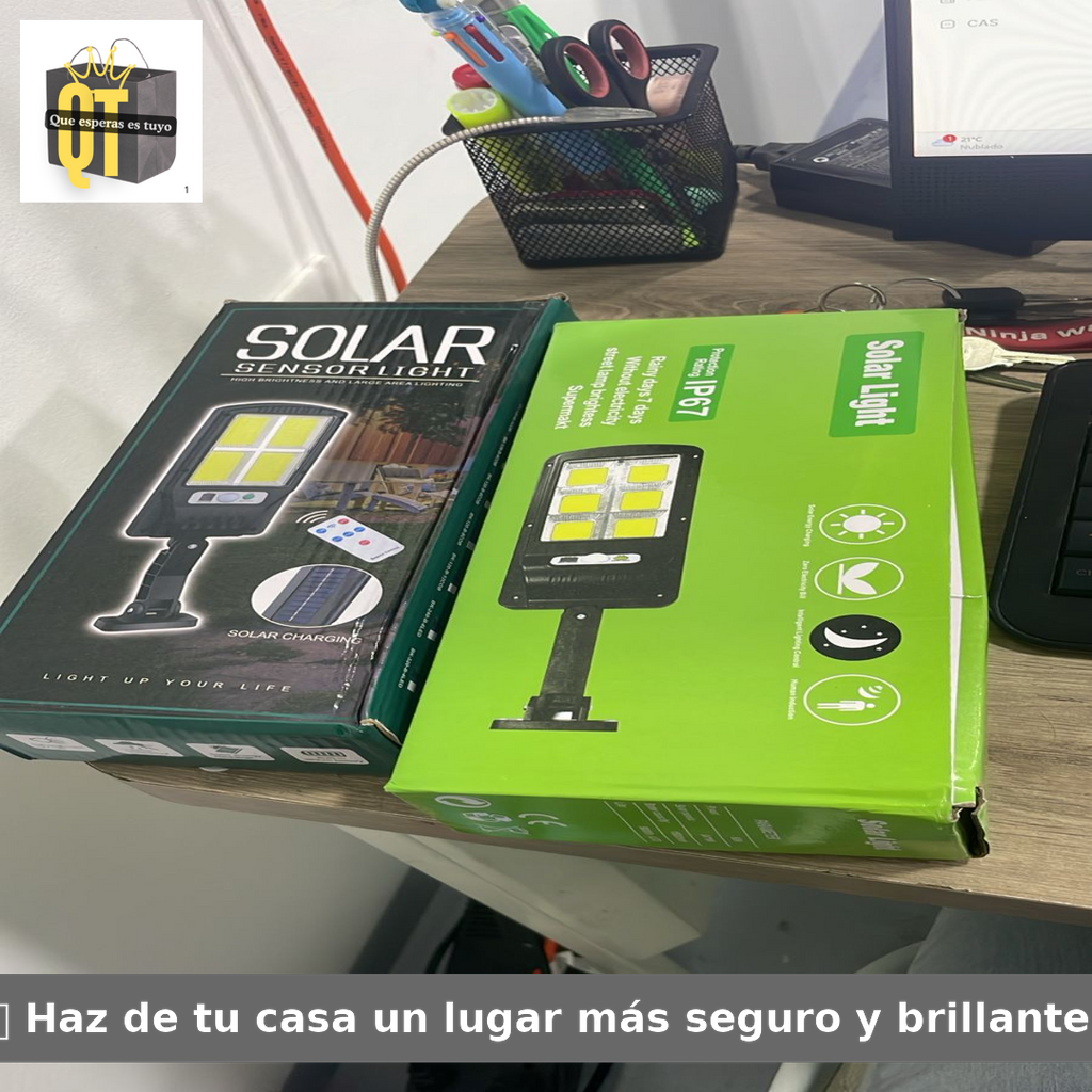 🌟 LAMPARA SOLAR DE SEGURIDAD 90W