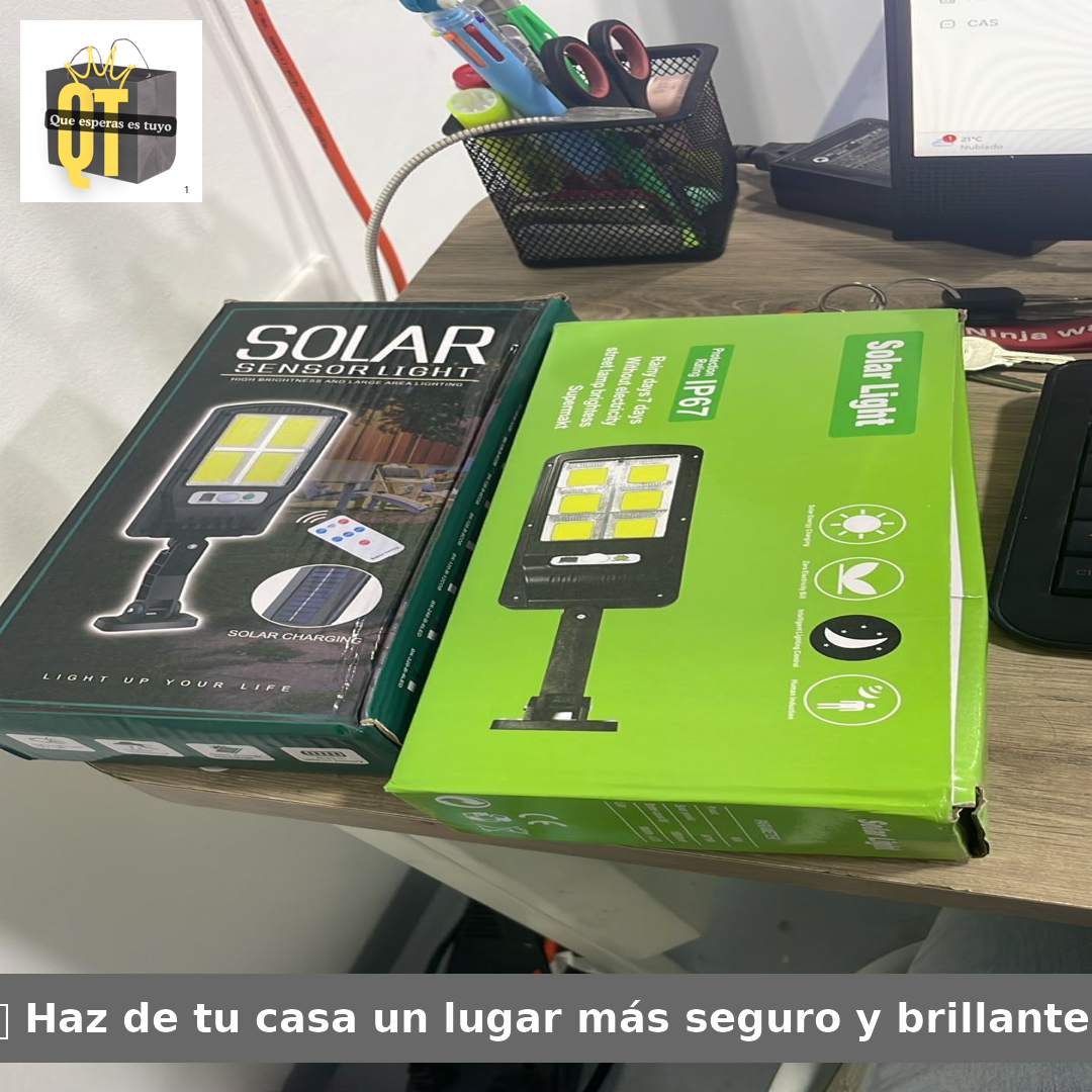 🌟 LAMPARA SOLAR DE SEGURIDAD 90W