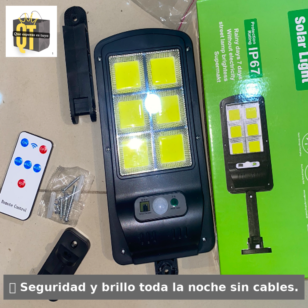 🌟 LAMPARA SOLAR DE SEGURIDAD 90W
