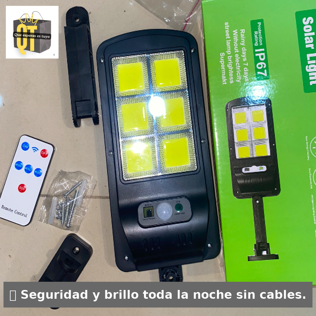 🌟 LAMPARA SOLAR DE SEGURIDAD 90W